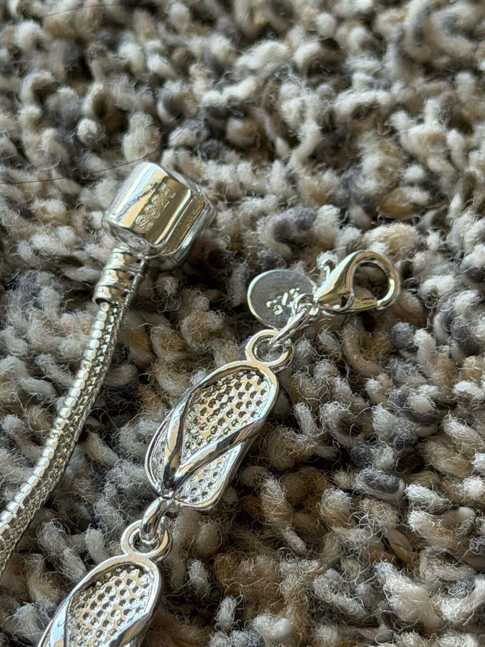 Lot of 2 Sterling Silver Flip Flop Link Bracelet value~90$